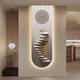 Yonghuan Schritt für Schritt hoch oben u-förmige exquisite Schnitzuhr Veranda Dekoration Gemälde, gute kreative LED Warm helle Hintergrund-Wandlampen Malerei SXS4877 80*240 cm UV Feine Schnitzerei + Uhr + Kein Licht kein Licht