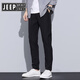 JEEP SPIRIT Jeep Men's Casual Pants 2025 New High-end Straight Slim Business Black Suit Thin Pants Men's Summer 9905 Black Nine-point [Upgraded Ice Wire] 28 [90-100Jin [Jin equals 0.5 kg]]