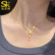 YIBIY5G gold butterfly tassel necklace 999 pure gold fugitive princess clavicle chain summer new gold necklace for girlfriend gold butterfly necklace about 3.25 grams ready for sale in seconds