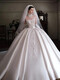 Qinchis neuer Produktröhre Top Satin Haupthochzeitskleid 25 neuer Stil entkommener Prinzessin French Prewnd Woman High-End Long Tail Out, Vollfeld Hochzeitskleid + Drei S für 90 Jin [Jin gleich 0,5 kg], gleich groß
