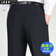JEEP SPIRIT spring and summer thin men's mulberry silk trousers men's middle-aged business straight high waist free iron silk pants middle-aged and elderly men's pants F9905# elegant gray 29 (2 feet 2 waist circumference)
