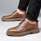 LeoSoxs2025 Herbst und Winter Leder Schuhe Männer lässige britische Martin Boots Männer echt i Leder koreanischer Stil Trendy Arbeitsschuhe Low Top Männerschuhe 100 Brown 9922 44