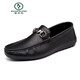 Specht Frühling und Sommer Neue Herren Beanie Schuhe Lazy Schuhe Low top treibende Lederschuhe weiche Oberfläche Weiche Sohle trendige Männer lässige Schuhe White 9230 44