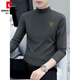 Пьер Кардин Pure Cotton Balpleneck Base Froom Мужская футболка с длинными рукавами с твердым цветом Среднего воротника и осеннего футболки с нижним бельцом.