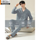 
Modal pajamas men's spring and autumn pure cotton long-sleeved home clothes thin casual large-size suit for summer new 13968 high-end gray [100% pure cotton enjoy a good sleep] L (recommended 165-170c105-135Jin [Jin equals 0.5 kg])