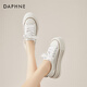 达芙妮（DAPHNE）帆布鞋女夏季网鞋网面透气小白鞋2025新款厚底百搭休闲板鞋 米色【跟高4.5CM】 35