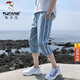 Woodpecker offiziell 2025 Sommer neue Shorts Herrenhosen koreanischer Stil Lose Slim Casual Reithote mittlerer Wäsche Harren Hosen 759 Schwarz XL 110125Jin [Jin entspricht 0,5 kg]