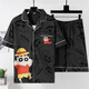 Mu fengqing Pyjama Herren Sommer kurzärmelige Shorts Comic Student Thin Plus Fat Plus Size Herren Hauskleidung Casual Anzug Red Eye 3271 [Cartoon-Anzug] m Standard (High 165100Jin [Jin entspricht 0,5 kg]))