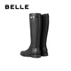 Belle Texturet Knight Boots for Women 2025 Winter New Mall То же самое подлинное кожа.