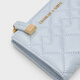 CHARLES&KEITH25秋新品菱格短款钱包拉链零钱包卡包CK6-10770699 Sea Salt Blue海盐蓝 XXS