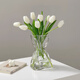 Fan Ye's high-end glass vase transparent water-raised flowers living room dried flowers irregular ins style decorative flower arrangement ornaments