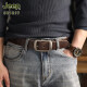 JEEPSPIRIT Jeep Jeep head layer pure cowhide belt men casual handmade belt men genuine leather pin buckle retro trouser belt trend 1047 retro bronze buckle thickened belt 110cm
