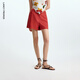 Langzi [Yang 25 Series] 2025 summer new white temperament dress/vlamp/short/scarves Orange shorts M