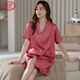
LangSha (LangSha) mulberry silk nightgown for women in summer thin summer real silk mother pajamas skirt for home midskirt loose plus size Mint green 9905 M 160M