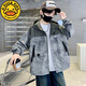 
G.DUCKKIDS boys spring and autumn coat 2025 new children's jacket top medium large children's windproof top boy internet celebrity style spliced camouflage black 160 cm
