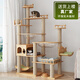Solid wood cat climbing frame, luxury household cat nest, integrated four-season cat shelf, small apartment cat scratching post for big cats, cat tree (upgraded rubber wood) DK02s solid wood board + solid wood column