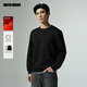 利郎卫衣男圆领远红外发热长袖T恤宽松版秋季2025新款袖臂印花卫衣 黑色（G5QTX0061H） XL 175/92A