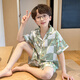 Yalu Kinderpyjamas Sommer kurzärmelig Ice Silk Boy Dinosaurier mittelgroß