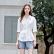 Baitu betu women's clothing 2025 summer new shirt lazy versatile and versatile not easy to wrinkle irregular top for women 2507T24 white M