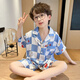 Yalu Kinderpyjamas Sommer kurzärmelig Ice Silk Boy Dinosaurier mittelgroß