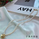 Flash engraved old Phoenix Korean love pearl pure silver necklace fairy versatile style medium necklace Lao Fengxiang same style