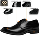 Xo Lederschuhe Männer [hochwertiger Kuhläden] Männergeschäft formelle Freizeitschuhe Herren britische Büro Derby Schuhe Herrenschuhe schwarz [Handgriffmuster-starke Textur] 6621-2 42