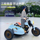 Coolpai Chi children's electric motorcycle with three-wheeled motorcycle can take a double-person child car stand-alone motorcycle motorcycle birthday gift [standard-white] 7A super power + foot throttle + hard wheel Bluetooth music + remote control self-driving