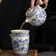Ensemble de thé Blue et blanc Sanqihuru Kiln 2024 NOUVEAUX DE DÉRESSE DE TEA HOME BOLL BOL BOL-COBILIER BOLS COVERS DE COUPE DE TEA KUNG FU 9272