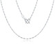 Mengjinyuan Platinum Necklace PT950 Plain Chain Simple Stacking Necklace Couple Style Gift for Girlfriend or Wife