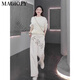 MAGIOPY国际奢侈高档品牌时尚减龄休闲运动套装女2025春宽松显瘦韩版洋气 杏色两件套 S(100斤以内)