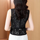 Chafan Fashion Vest Slim Short Vest Summer New Style Slim Temperamento delgado Jacket del delgado Horse Clip Top Black L 100-110Jin [Jin es igual a 0,5 kg]