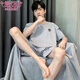 
Modal Men's Pajamas 2025 Summer New Short Sleeve Thin Comfortable Breathable Loose Large Size Home Clothing Set Can Be Wear Outside HD9930 L