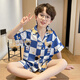 Yalu Kinderpyjamas Sommer kurzärmelig Ice Silk Boy Dinosaurier mittelgroß