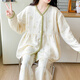 Cat Man (Miiow) Luftwattekleidung im Winter, September nach Entbindung, reine Baumwoll-Schwangere Frauen Pyjamas für Frühlings- und Herbst-Stillen und Fütterung von Müttern 8 Häuser 2677 Avocado Love Mezzanine M [Vorschlag 90-110 Jin [Jin gleich 0,5 kg]]