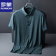 
ROMON short-sleeved T-shirt for men in summer new ice silk middle-aged and elderly POLO shirt casual half-sleeved breathable and non-iron slim body clothes for men 1105-Haze Blue M suitable for 95-110Jin [Jin equals 0.5 kg]
