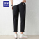 Pantalones casuales de algodón de gama alta de Romon para hombres 2025 Summer delgado versátil Pantalones rectos Summer Gray Loose Nine 9904 Gris Green 2xl Tamaño 34