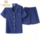 Modal High-End-Pyjama Frauen-Sommereis-Eis Silk Kurzarmshorts sexy Frühling und Herbstdünnstil. Seidendicke Strickjacke zweiteiliger Anzug S 3899 Türkisgrün L (-118jin [Jin ist gleich 0,5 kg]))