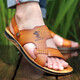 
Woodpecker official brand sandals men's summer 2025 new breathable leather sandals slippers non-slip beef tendon sole beach shoes waterproof and cold 6227 khaki beef tendon sole-flagship model 37