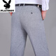 Playboy (Playboy) High-End-Sommer dünne dünne doppeltpassende Leinenhosen-Casual Hosen Vatertagsgeschenk mittlerer Alters und ältere Hochtätigkeit lose Long Hosen 9930 Doppelpackte schwarze 36 2 Fuß 9 Taillenumfang