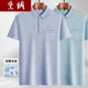 
Daisy Guangdong Puning men's short-sleeved T-shirt with bag Middle-aged men's lapel short-sleeved T-shirt dad's suit summer thin ice silk-9855 gray real pocket M 48/165