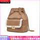 Calvin Klein小ck 夏新 毛绒系列 时尚通勤多用链条褶皱 拼 双肩包 中号 女款 CK2-60271530-1Tan茶色 无礼盒