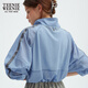 Teenie Weenie Bear Women's Jacket 2025 Summer New Lightweight Comfortable Fashion Short Stand Collar Top Blue S