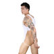 The long night men's underwear thong men's super sexy jumpsuit vest tight ice silk tights temptation g281 white butt exposed