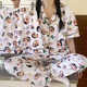 睡衣女三件套秋ins风卡通睡衣宿舍可外穿家居服套装秋 套WZL1476【高质量三件套】 2XL 【建议135-145斤】