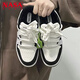 
NASA XVVX board shoes for boys ins super hot Hong Kong style niche couple sports and casual shoes new trends and versatile skateboard men's shoes 6630-white and green 41 (recommended by the store manager)