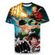 Bamaitu ein Stück Kurzarm ein Stück Zoro Anime T-Shirt Primary- und Sekundarschüler und Teenager 3D-Druck Trendy Top Burning Ace TXU1480 S geeignet für Gewicht 80-90 Jin [Jin gleich 0,5 kg]