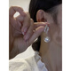 DL 1998 Fat Donglai same style real pearl earrings with floral design and versatile Japanese and Korean style earrings