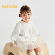 Balabala shopping mall same style baby shirt sweet A-shaped girls long-sleeved top autumn wear white tone 00311 80