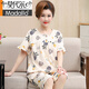 Modal Casual Pyjamas für Frauen im Sommer reines Baumwoll kurzärmelige Hosen Dünner Sommer Zwei-teiliger Mütter mittleren Alters Home Clothes New Style Taro Purple 6626 Strickwinkelstil # L [Vorgeschlagen 100-120 Jin [Jin gleich 0,5 kg]]