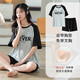 Zhewei's new summer pure cotton pajamas women's suit with chest pads short sleeves shorts girls two-piece home clothes can be worn outside cke-w6172-1 M